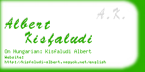 albert kisfaludi business card